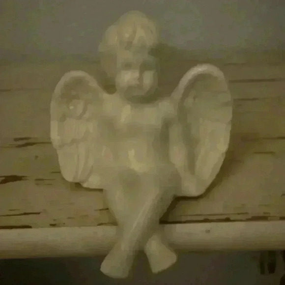 Baby Porcelain Figurine sitting for shelf ledge has a couple blemishes noted - Picture 1 of 8